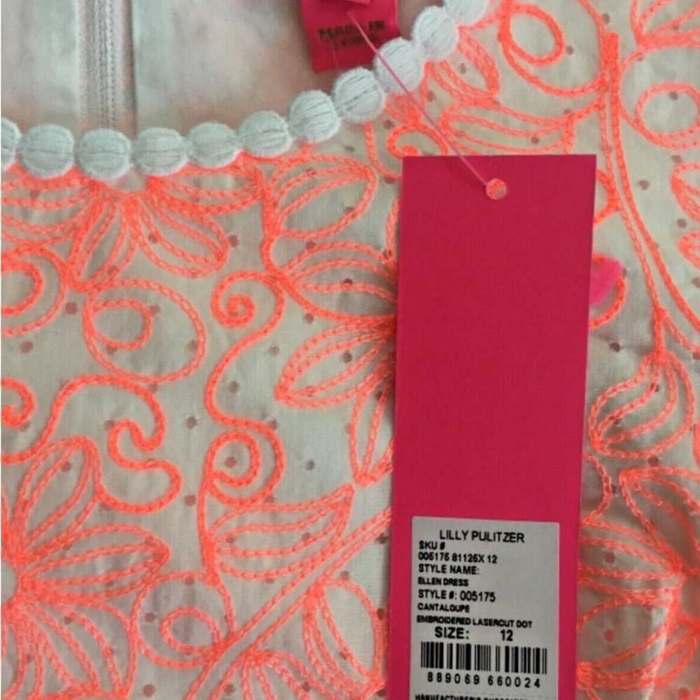 Lilly Pulitzer Neon Floral Embroidered Dress